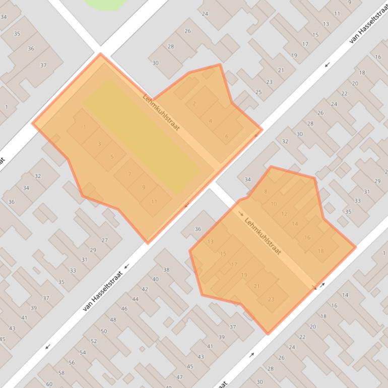 Kaart van postcodegebied 8266DH.