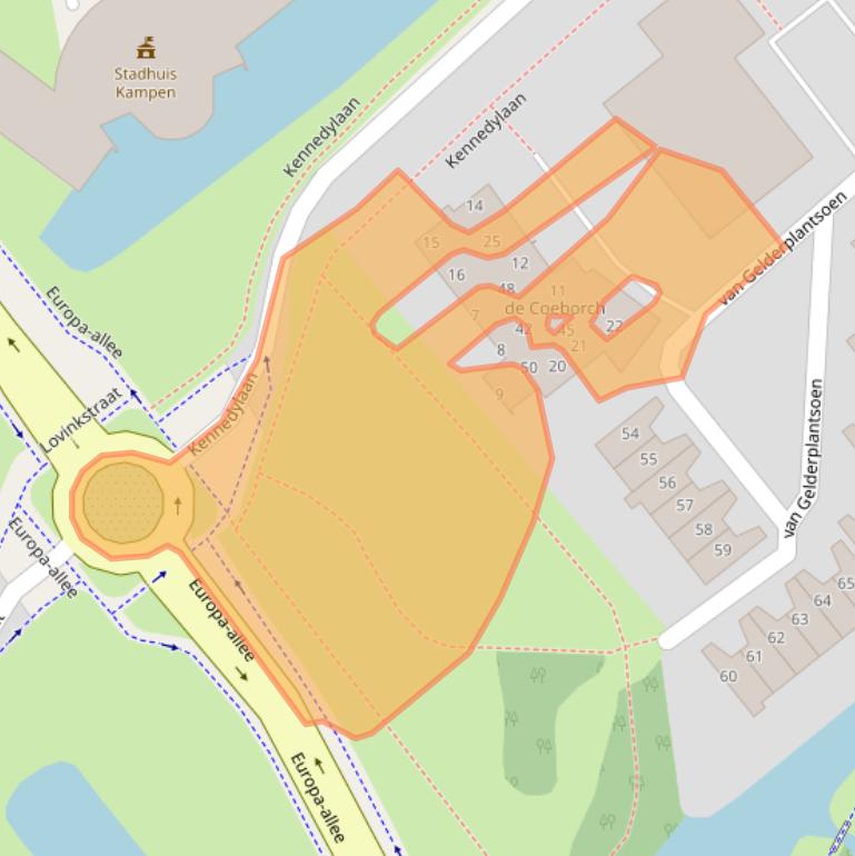 Kaart van postcodegebied 8266HC.