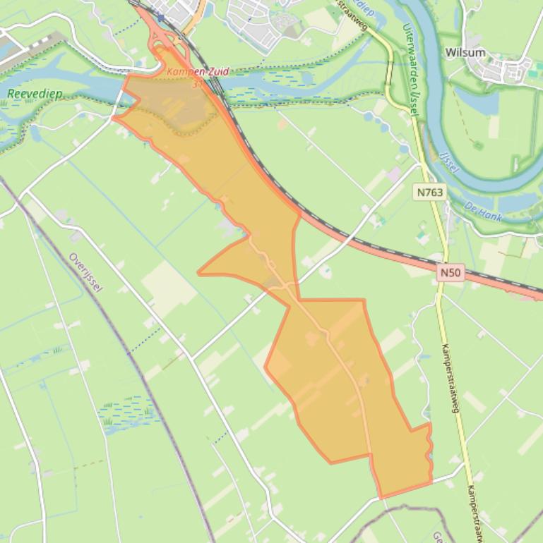 Kaart van postcodegebied 8278BC.