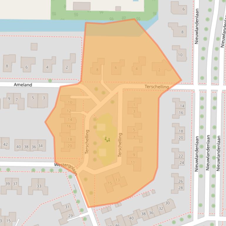 Kaart van postcodegebied 8302LT.
