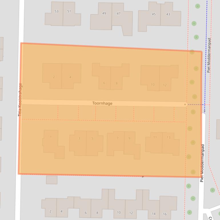 Kaart van postcodegebied 8302TN.