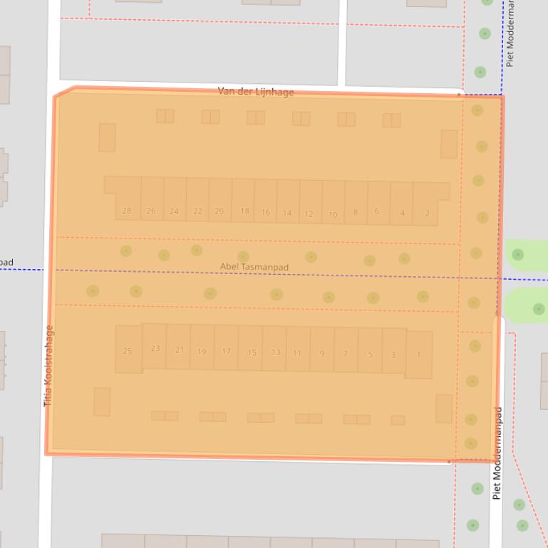 Kaart van postcodegebied 8302TS.