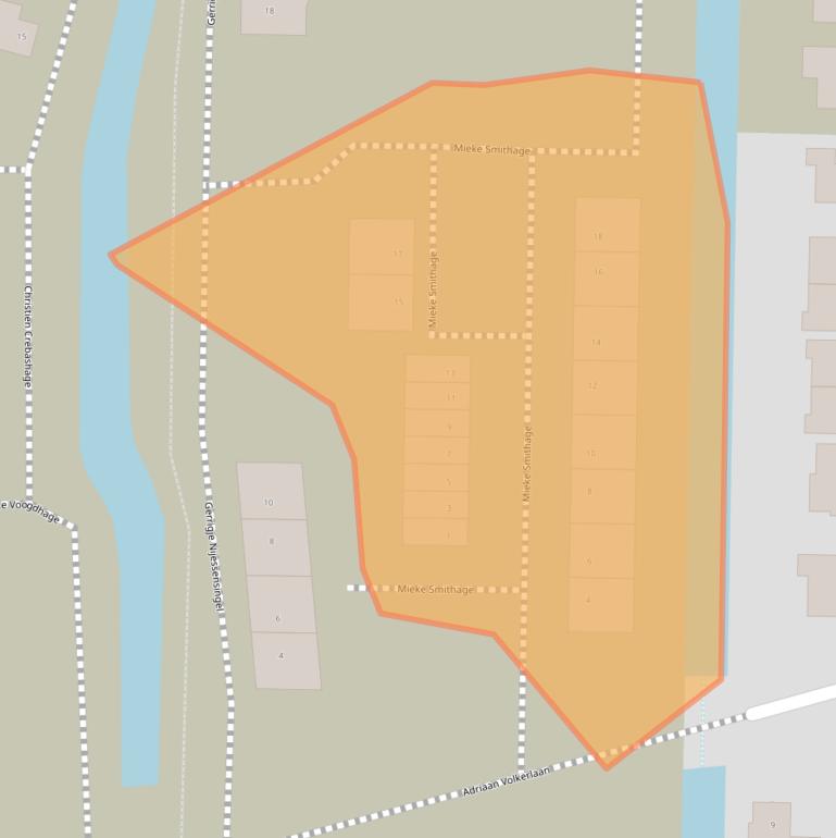 Kaart van postcodegebied 8302TT.