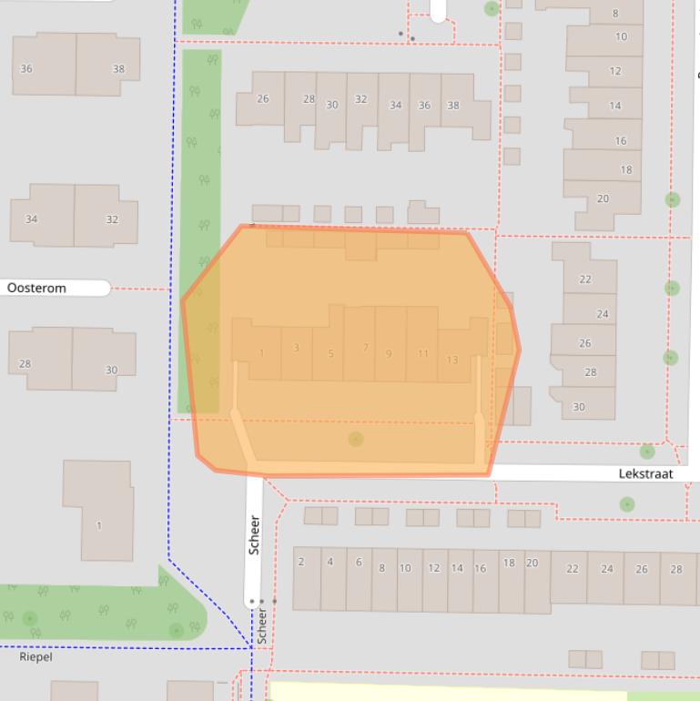 Kaart van postcodegebied 8303LV.