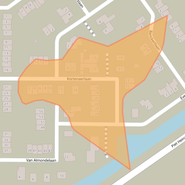 Kaart van postcodegebied 8323BD.