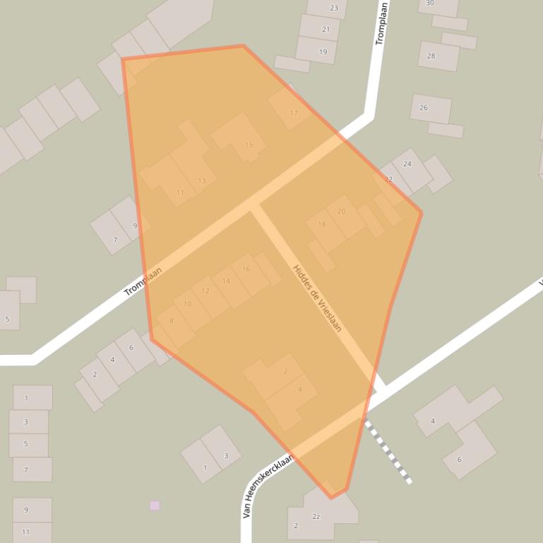 Kaart van postcodegebied 8323BJ.