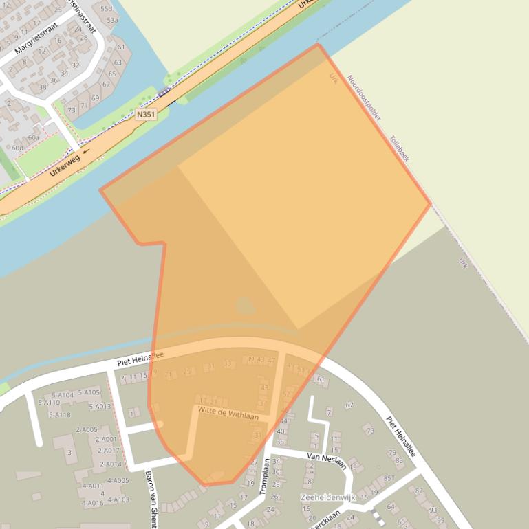 Kaart van postcodegebied 8323BM.