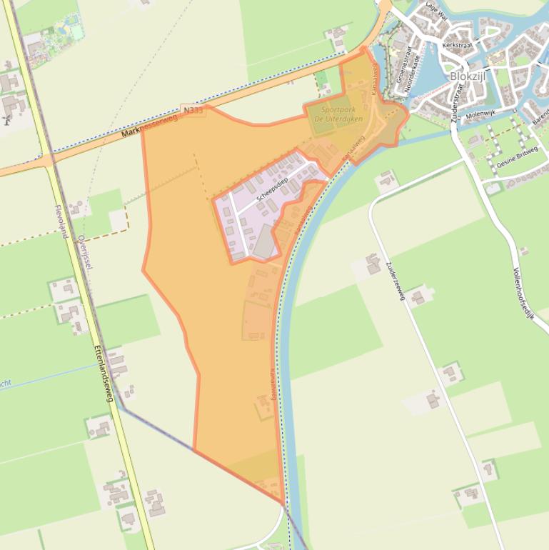 Kaart van postcodegebied 8356VS.