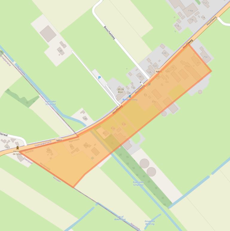 Kaart van postcodegebied 8383EE.