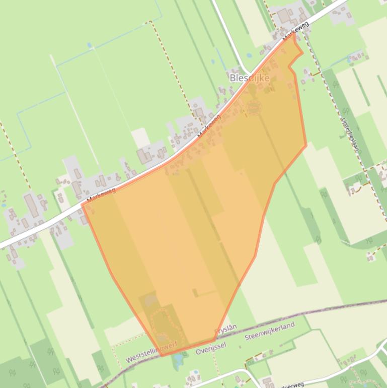 Kaart van postcodegebied 8398GM.