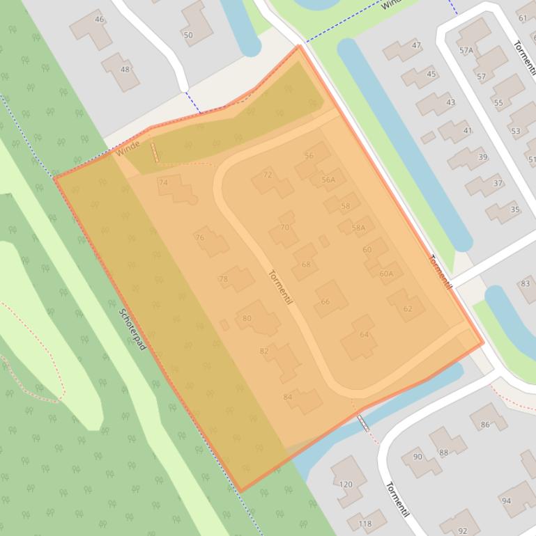 Kaart van postcodegebied 8445RG.