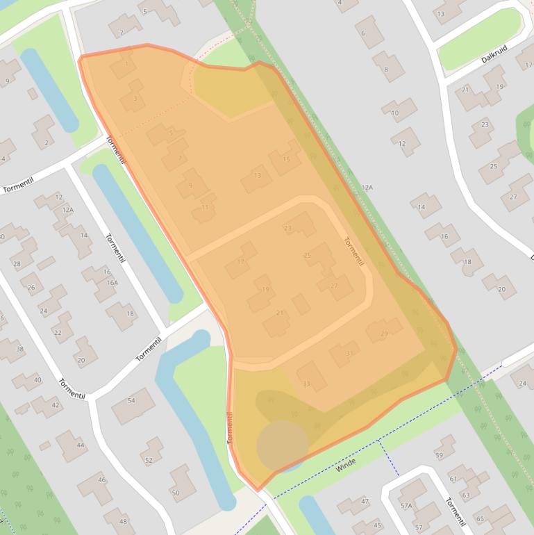 Kaart van postcodegebied 8445RP.