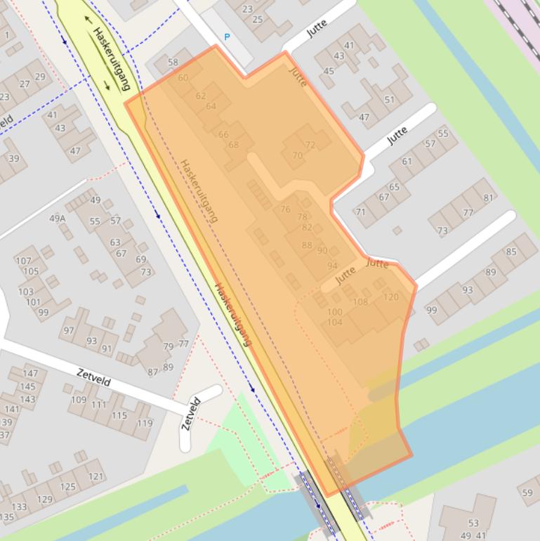 Kaart van postcodegebied 8447AE.