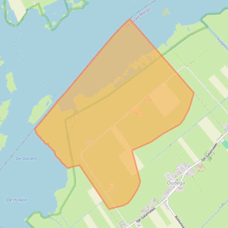 Kaart van postcodegebied 8582KV.