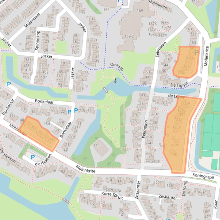 Kaart van postcodegebied 8608XJ.