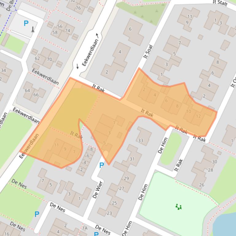 Kaart van postcodegebied 8701LG.