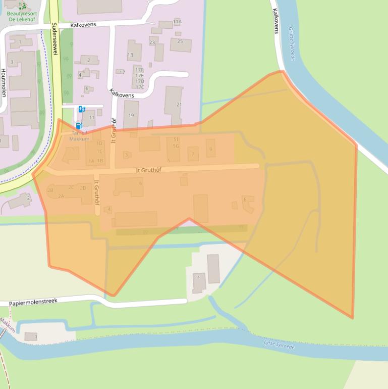 Kaart van postcodegebied 8754GZ.