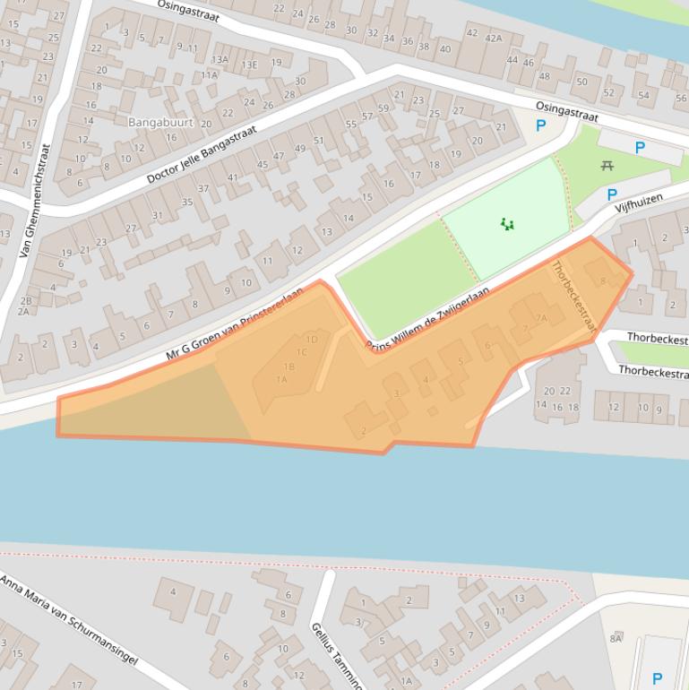 Kaart van postcodegebied 8801AR.