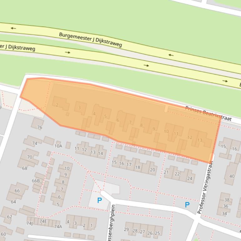 Kaart van postcodegebied 8801DB.