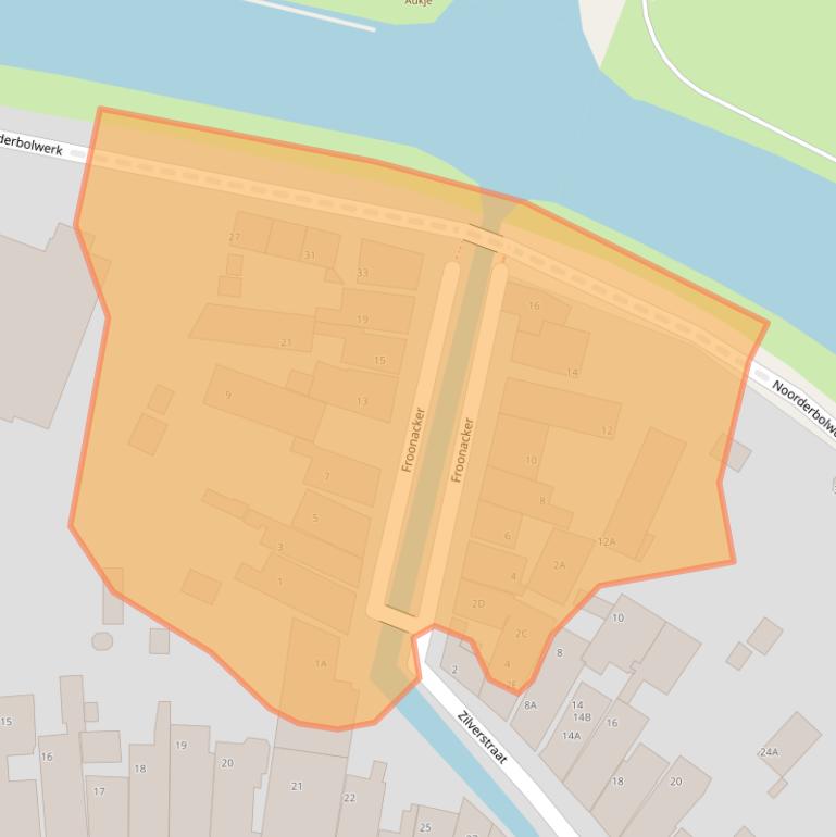 Kaart van postcodegebied 8801KD.