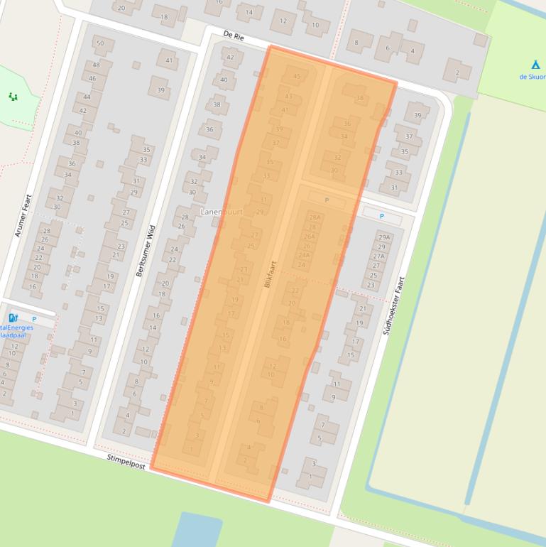 Kaart van postcodegebied 8801XC.