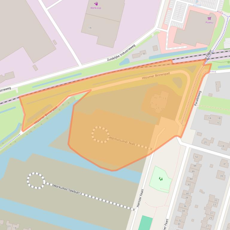 Kaart van postcodegebied 8801XG.