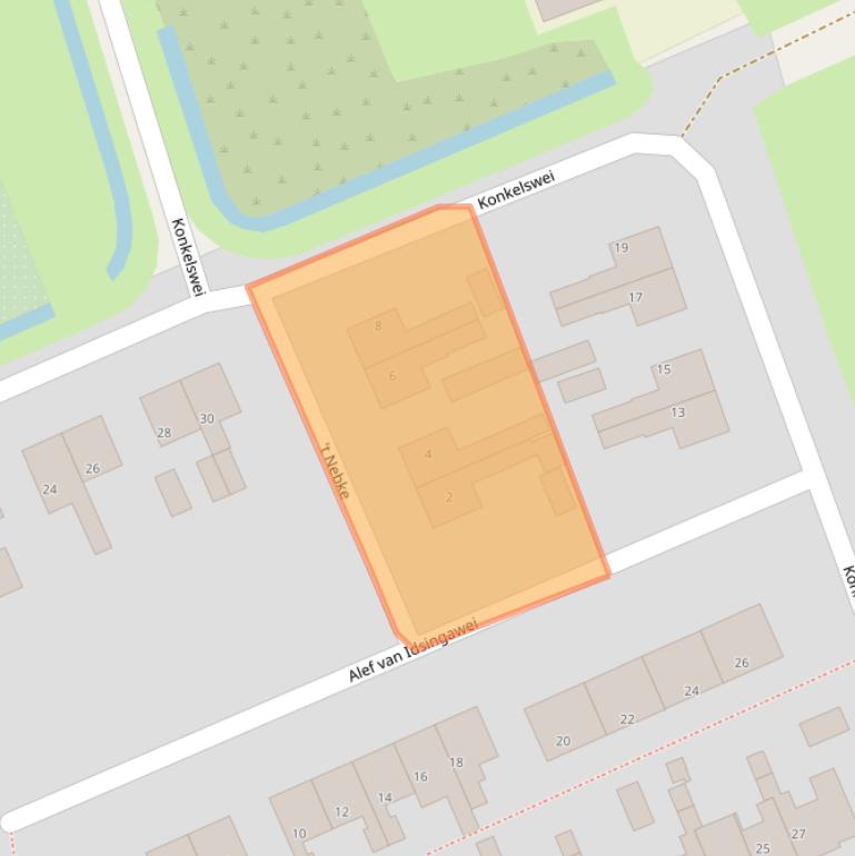 Kaart van postcodegebied 8854AZ.