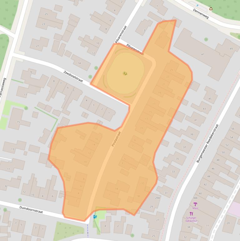 Kaart van postcodegebied 8881CD.