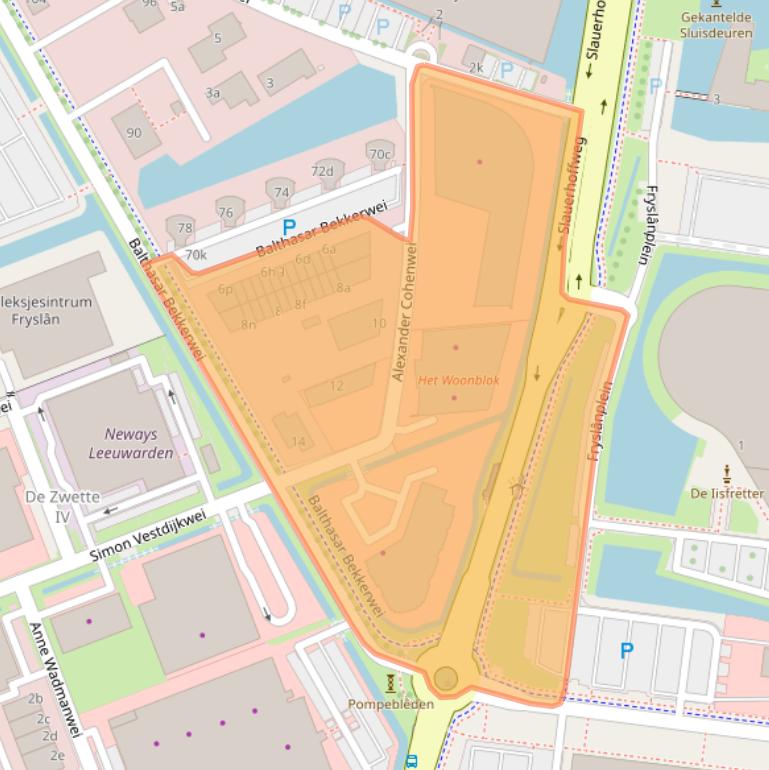 Kaart van postcodegebied 8914BG.