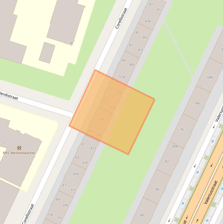 Kaart van postcodegebied 8915BR.