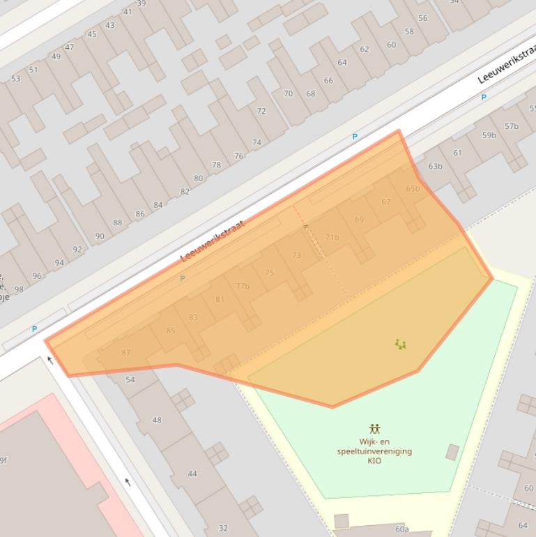 Kaart van postcodegebied 8916CB.