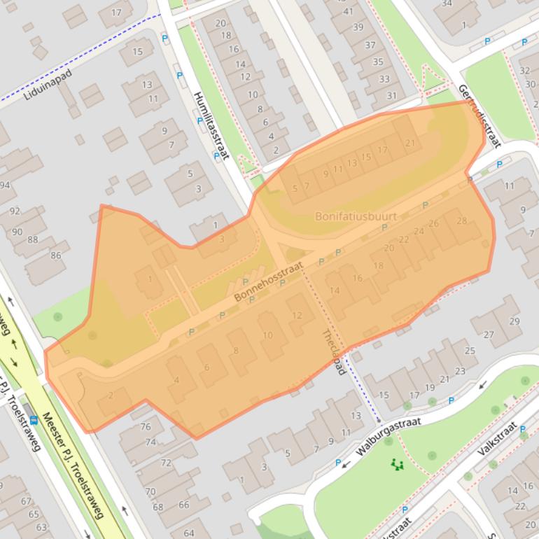Kaart van postcodegebied 8917HA.