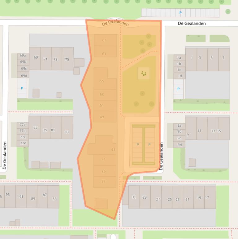 Kaart van postcodegebied 8918KB.