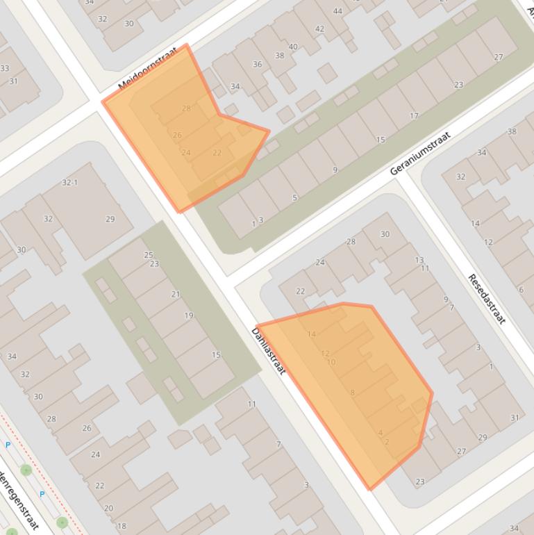 Kaart van postcodegebied 8922CW.