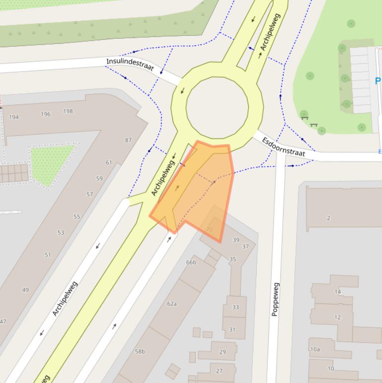 Kaart van postcodegebied 8924AD.