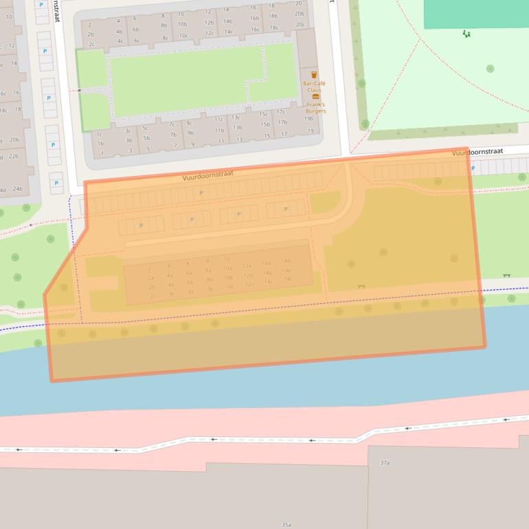 Kaart van postcodegebied 8924AW.