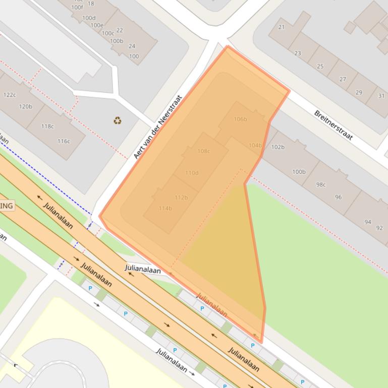 Kaart van postcodegebied 8932AJ.