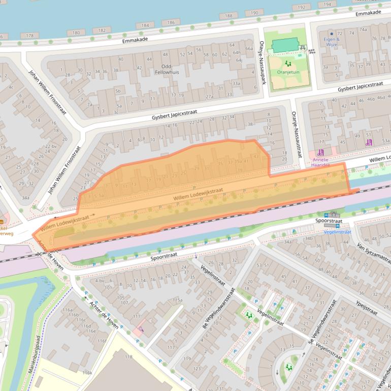 Kaart van postcodegebied 8933BH.