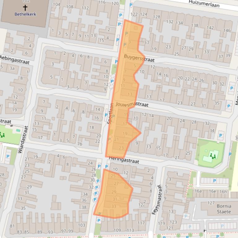 Kaart van postcodegebied 8934AS.