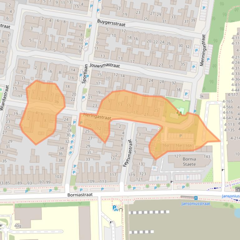 Kaart van postcodegebied 8934AW.