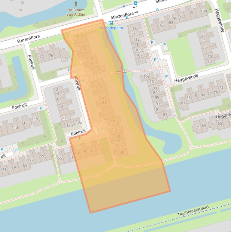 Kaart van postcodegebied 8935RA.