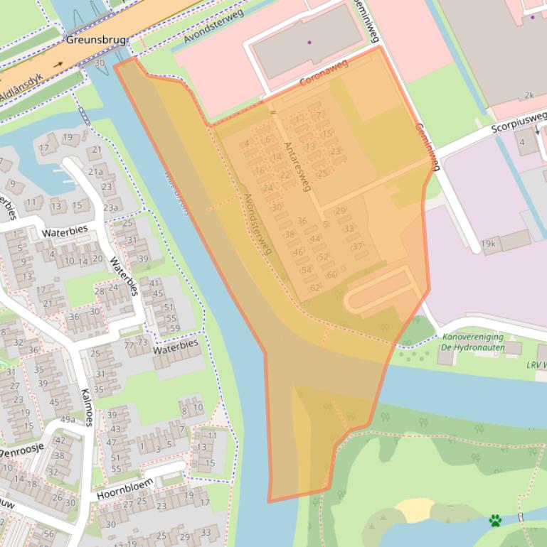 Kaart van postcodegebied 8938CC.