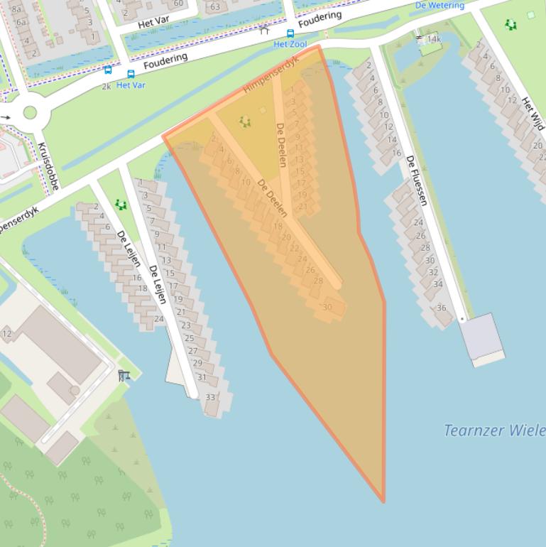 Kaart van postcodegebied 8939BD.