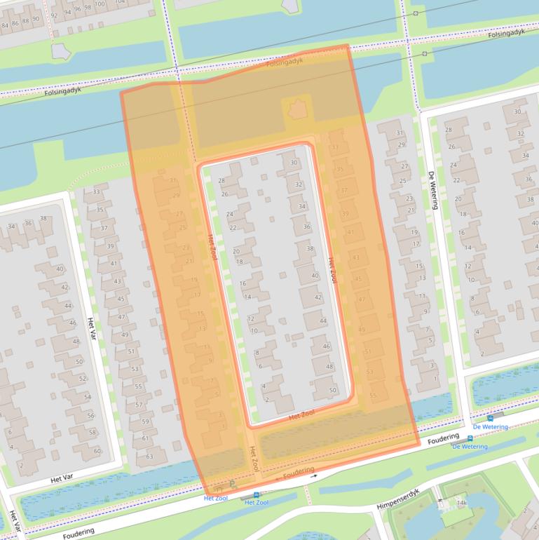 Kaart van postcodegebied 8939BL.