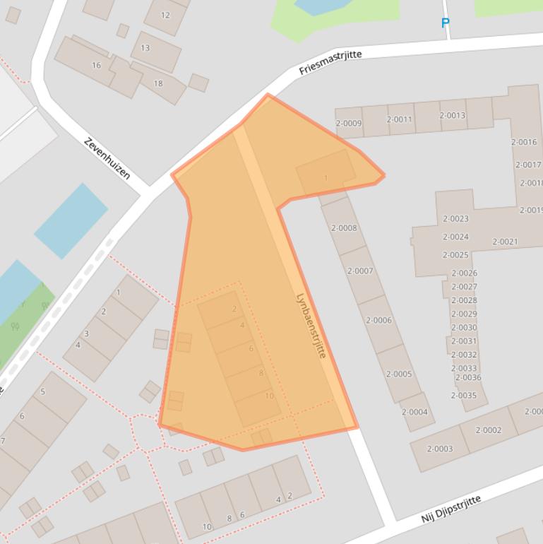 Kaart van postcodegebied 9001CZ.