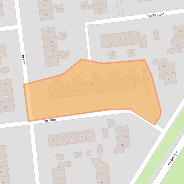 Kaart van postcodegebied 9001JD.