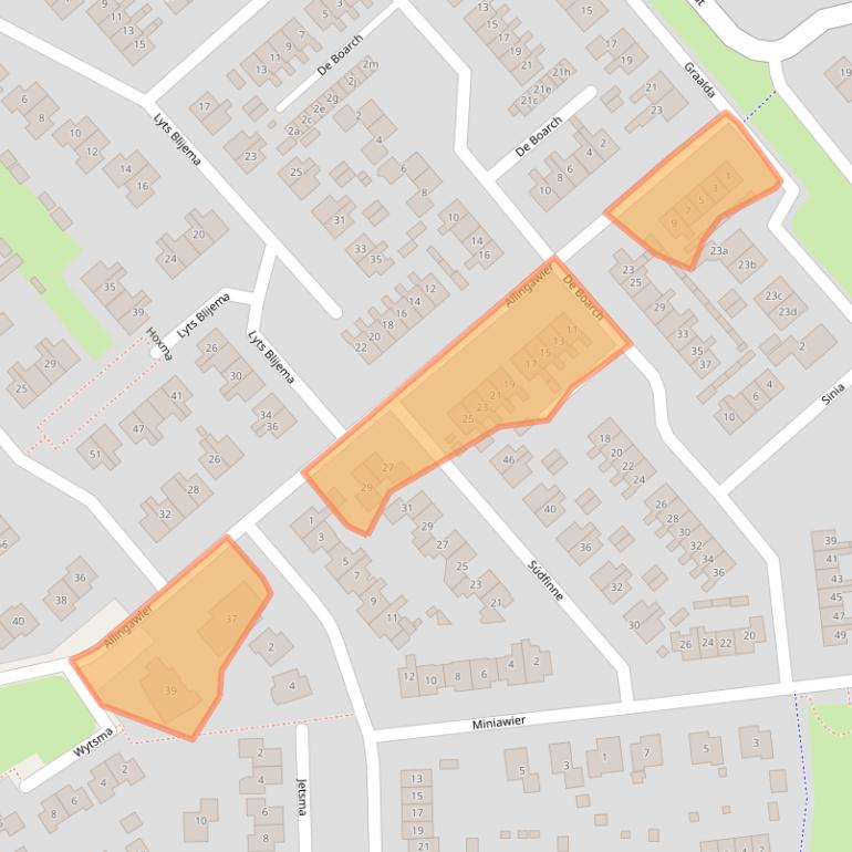 Kaart van postcodegebied 9001LP.
