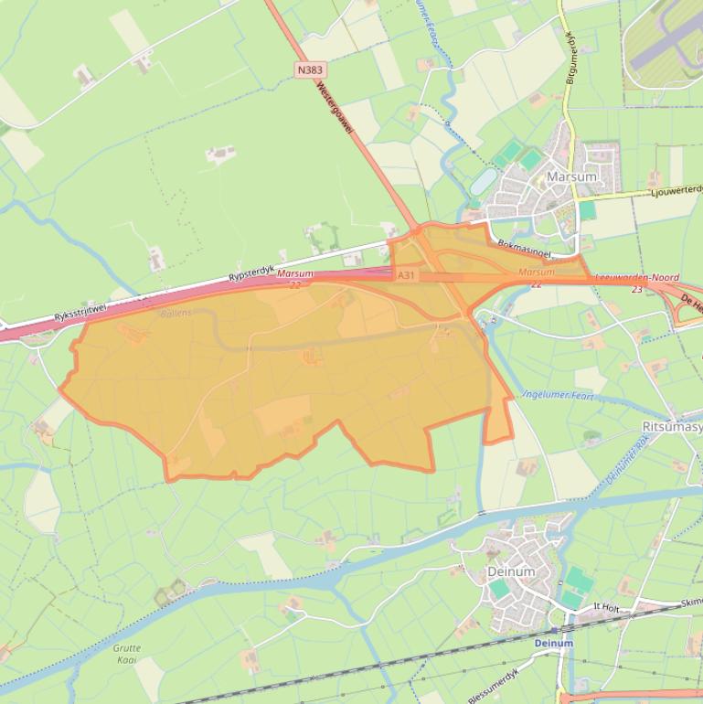 Kaart van postcodegebied 9034XB.