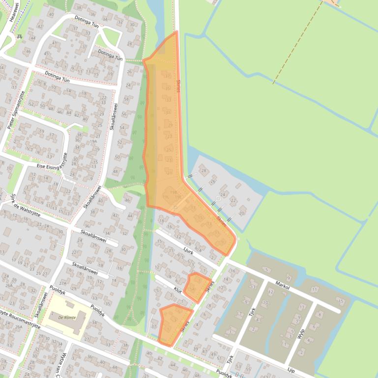Kaart van postcodegebied 9035DB.