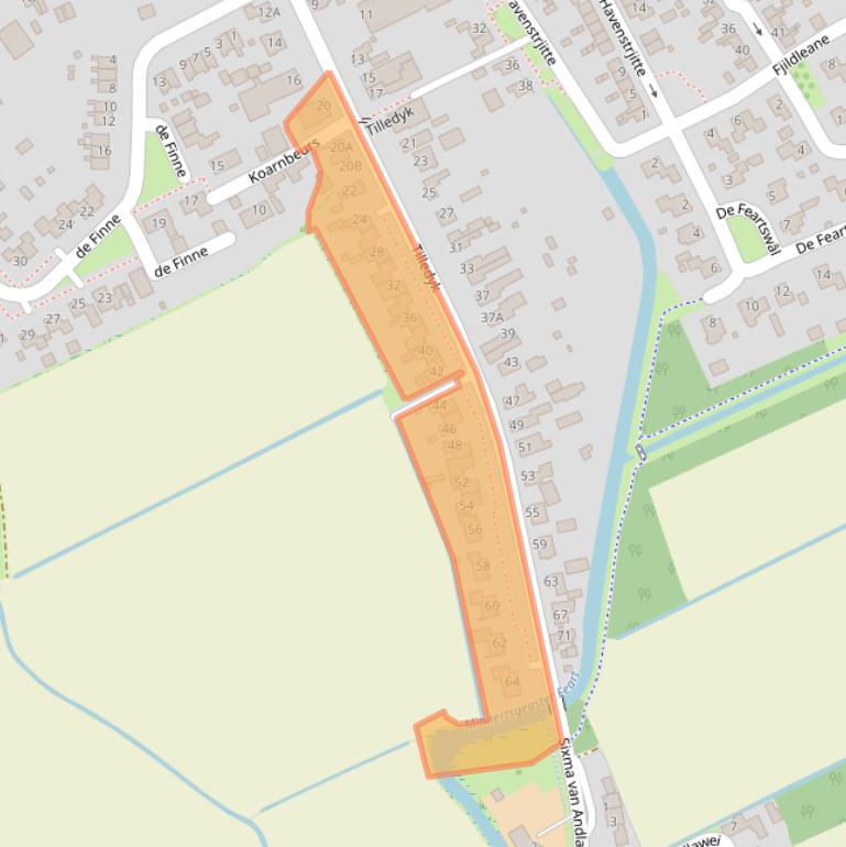 Kaart van postcodegebied 9047KK.